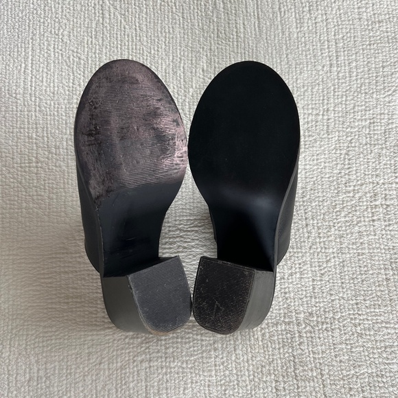 Steve Madden Krizia used black leather mule chunky block heel sandal size 11 - Picture 6 of 15